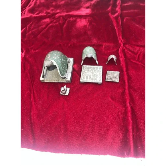 SET OF 4 VINTAGE RARE ANTIQUE OPIUM SCALE WEIGHTS Chinese 3 turtles 1 duck - Picture 9 of 9